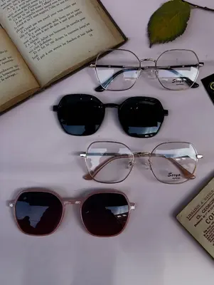 Seeya Eyewear Hexagonal 2-in-1 Magnetic Clip-On