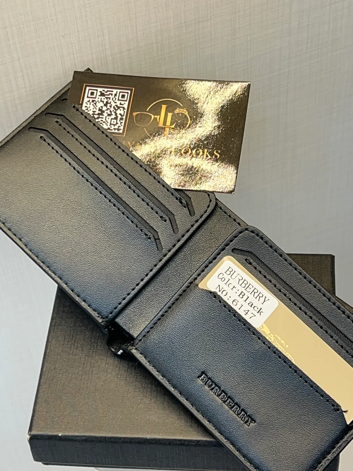 Burberry Portefeuille Bifold Embossé Noir view 2