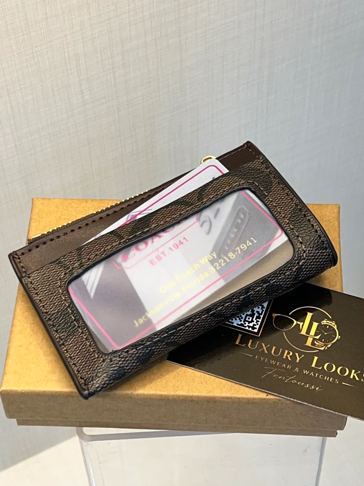 Coach Porte-cartes Zippé Signature Noir view 2