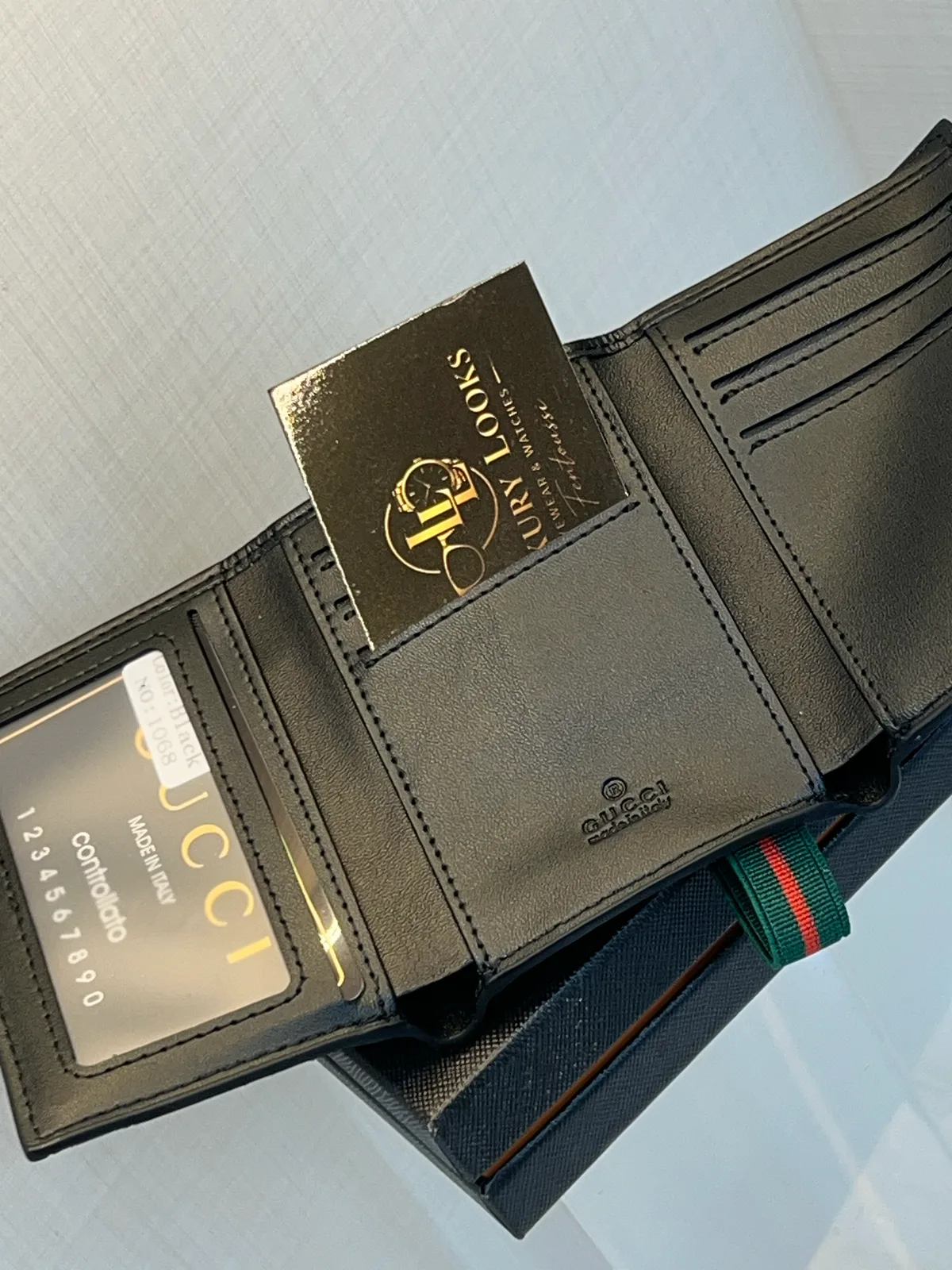 Gucci Portefeuille Bifold Web Stripe Noir view 2