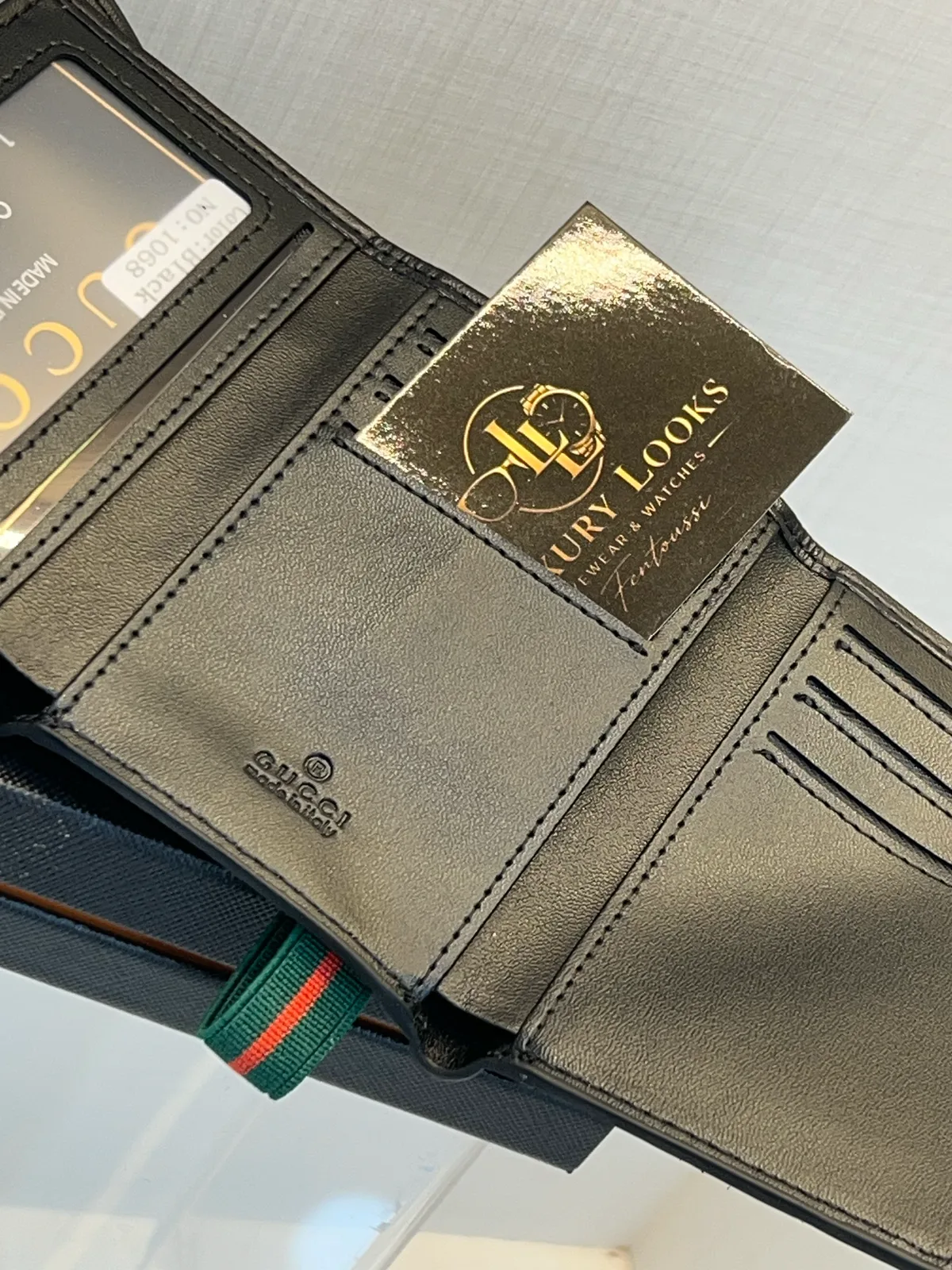 Gucci Portefeuille Bifold Web Stripe Noir view 3