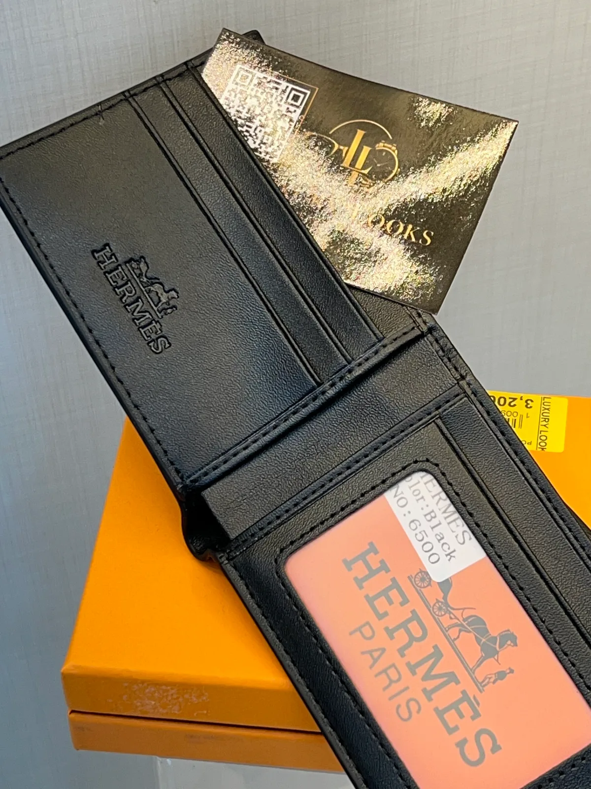 Hermès Portefeuille Bifold Noir Plaque H view 2