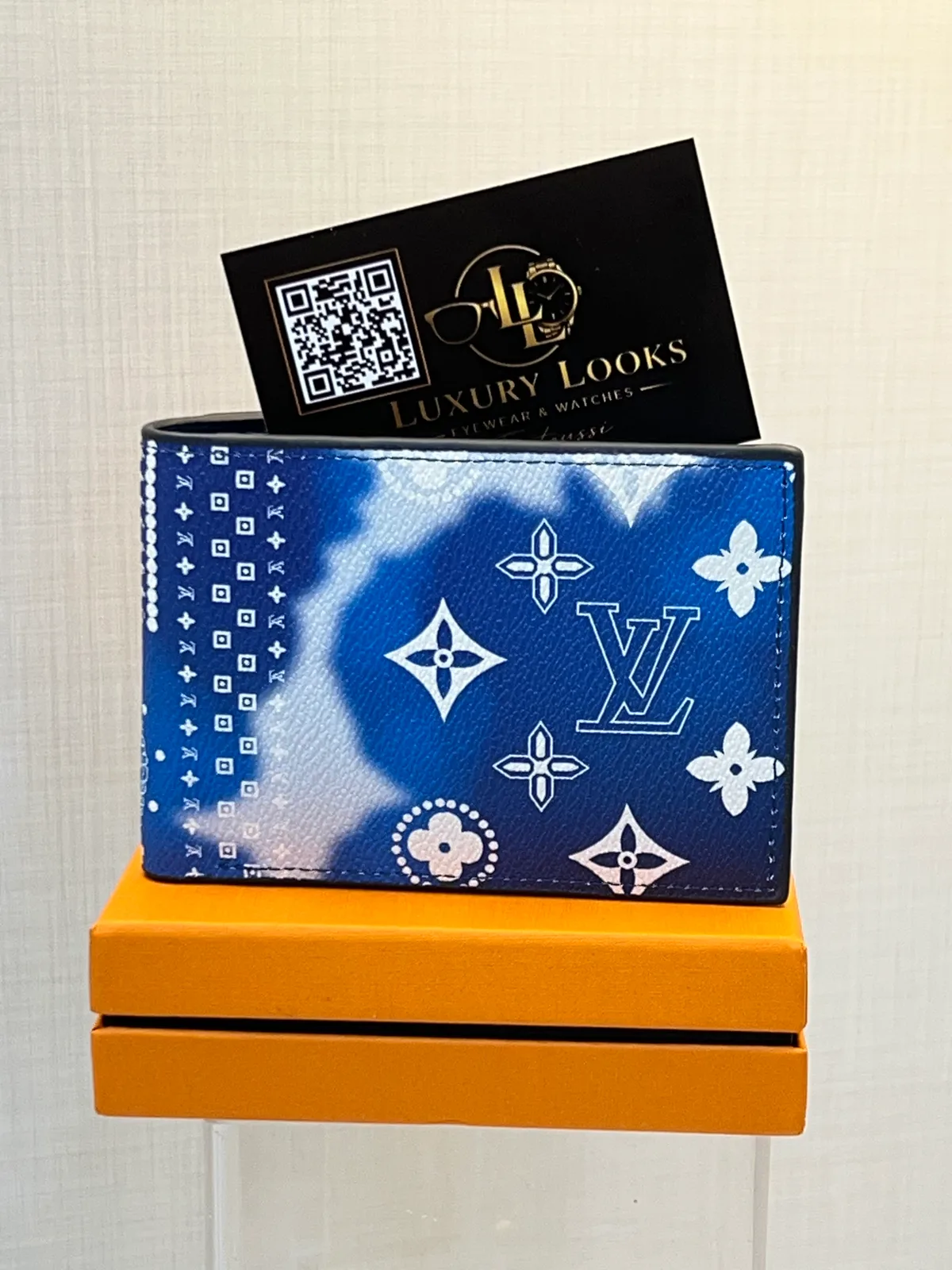 Louis Vuitton Portefeuille Bifold Monogram Tie-Dye Bleu