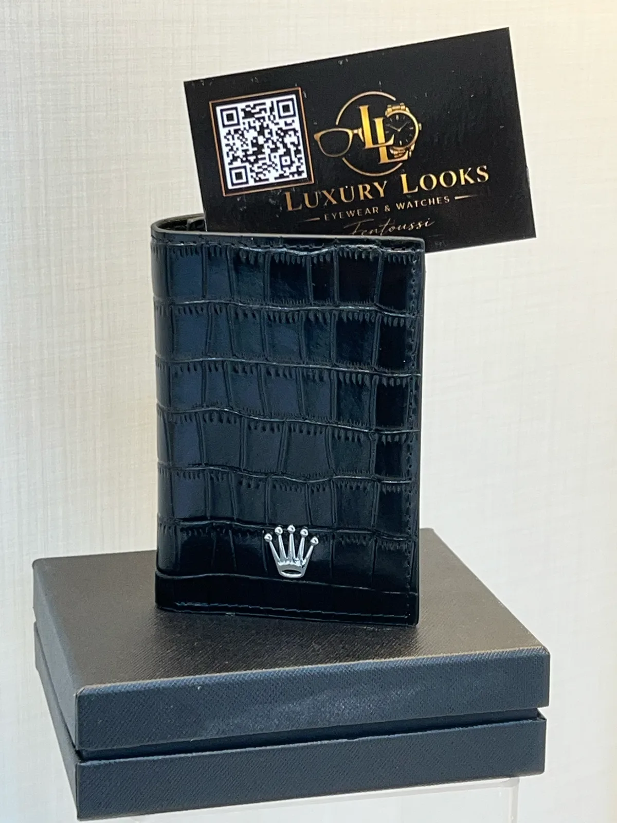 Rolex Porte-cartes Vertical Noir Croco view 2