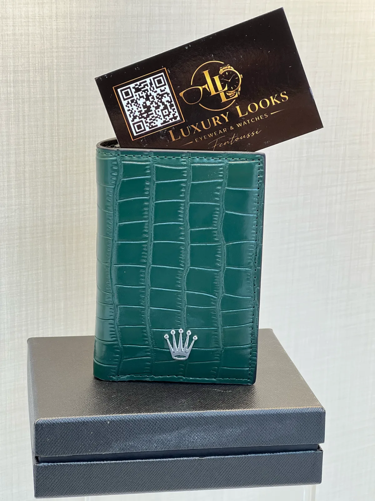 Rolex Porte-cartes Vertical Vert Croco view 2